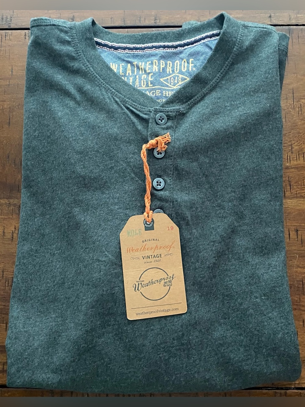 •NWT•Weatherproof Vintage ‘The Vintage Henley’ Long Sleeve Henley Top